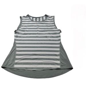 EUC ATHLETA Active Tank in Gray and White Stripes!